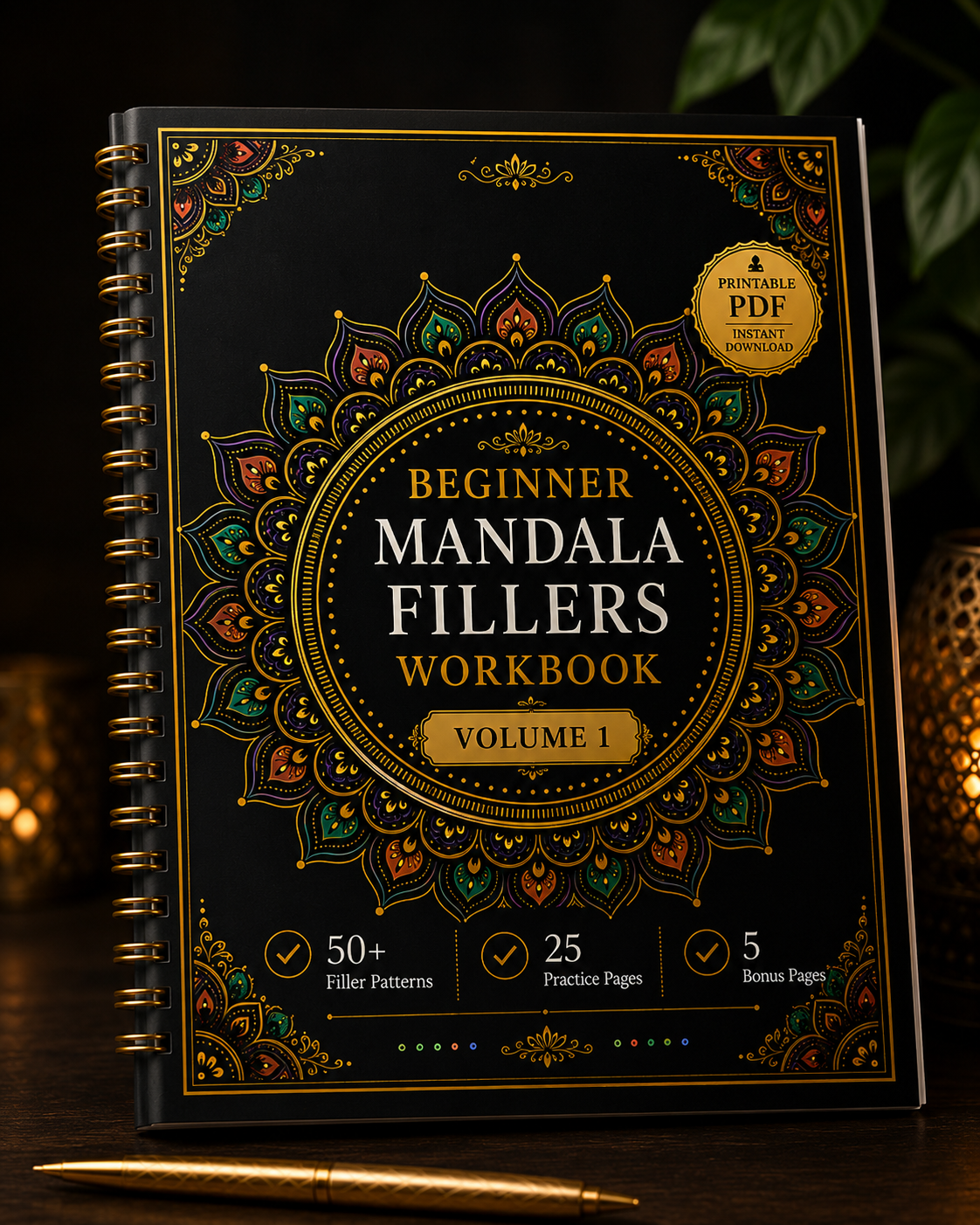 Beginner Mandala Fillers Workbook Volume 1